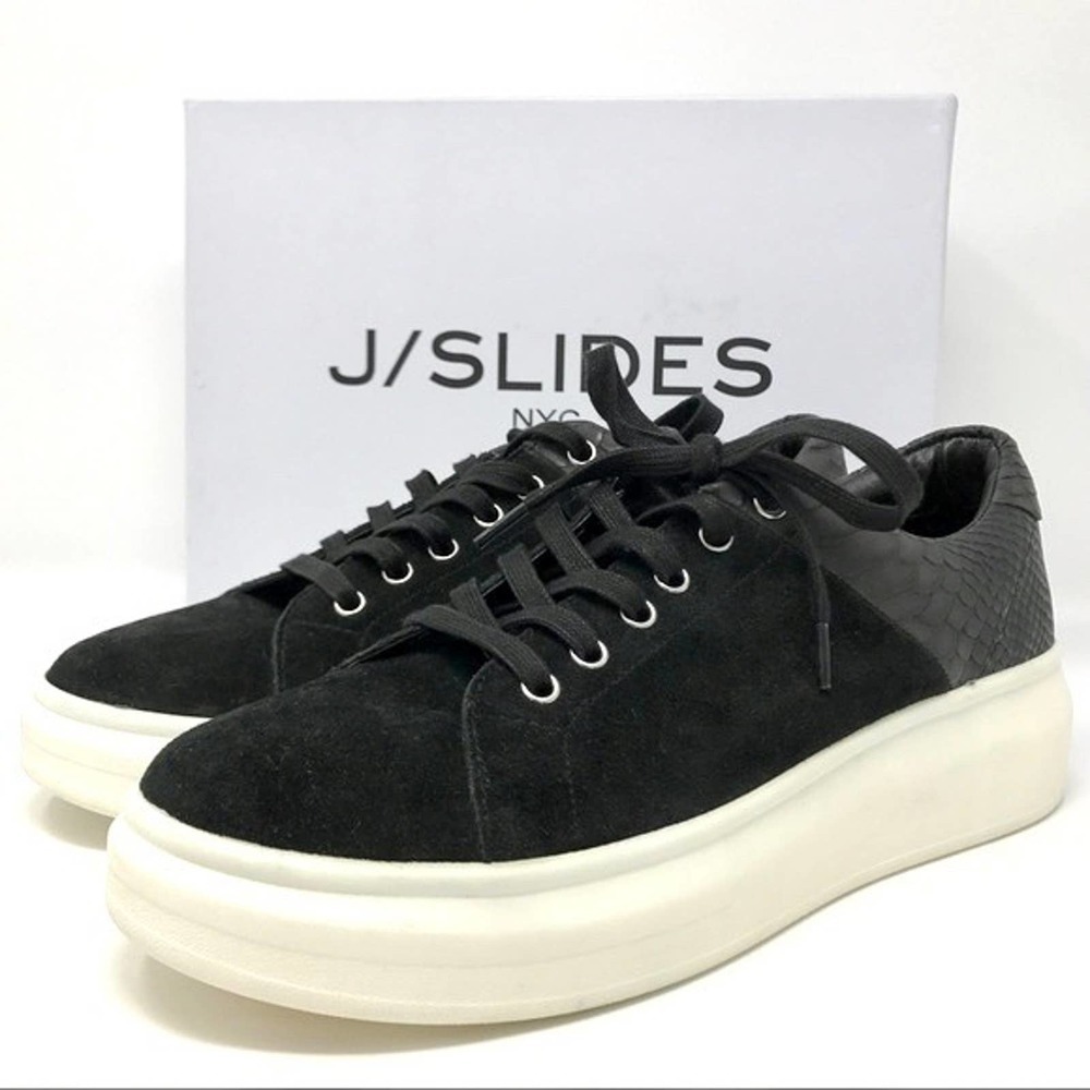 J/Slides NYC Dania Platform Suede Snake Sneaker 8.5